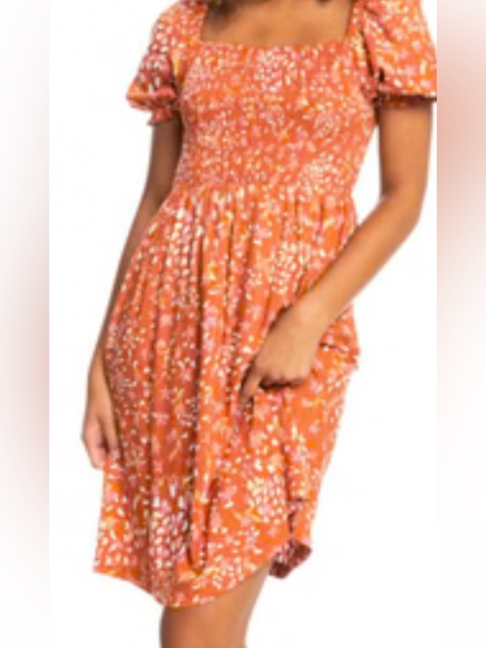 Roxy Orange Floral Mini Dress Sz S